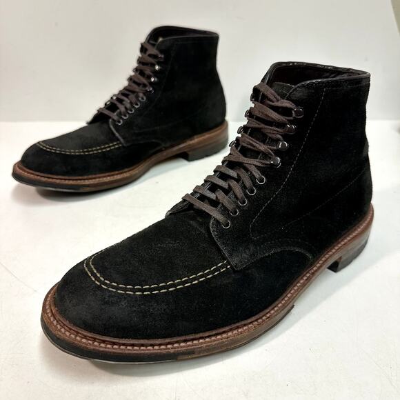 RARE Alden Indy D8922HC Mocc Toe Boot (Reverse Earth Chamois) Black VGUC 8.5 - Picture 6 of 11